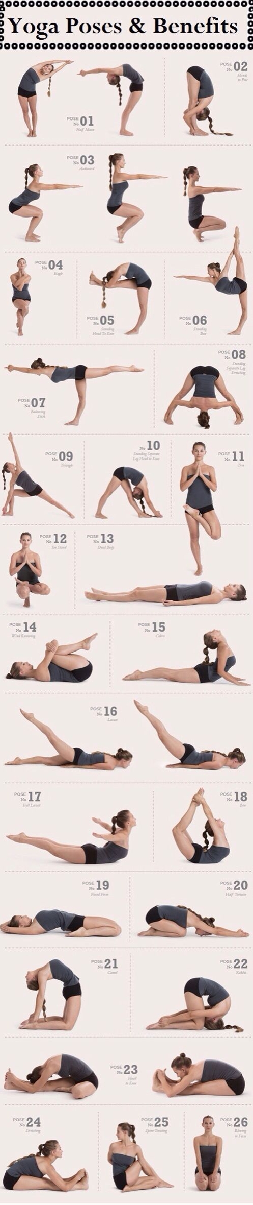 26 yoga exercises and their benefits