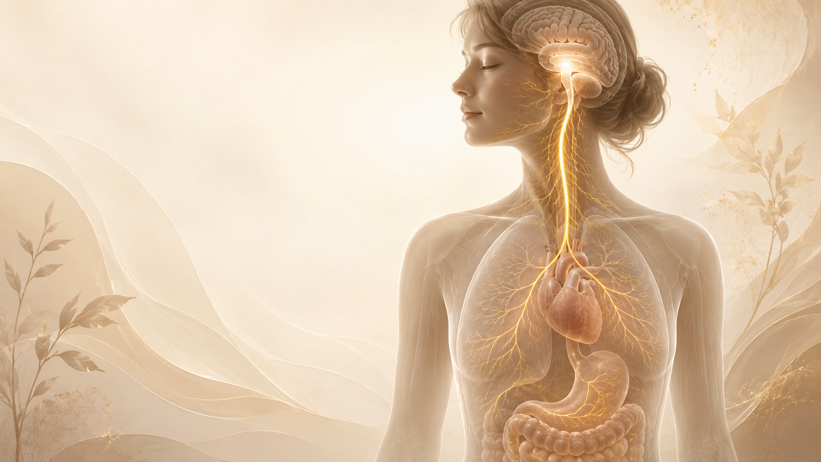 Illustratie van de nervus vagus en het parasympatische zenuwstelsel